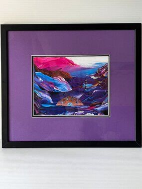 Original Signed Semi-Abstract Landscape Painting Framed Contemporary Wall Art